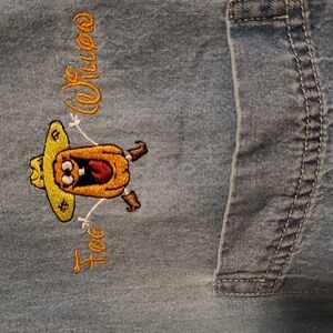 Port Authority Original Denim Short Sleeve Shirt w/Custom Embroidery Pumpkin dsg